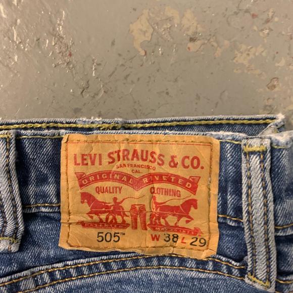 Levi's 505 Jeans Regular Straight Leg Fit W 38" L 29" - Picture 2 of 5